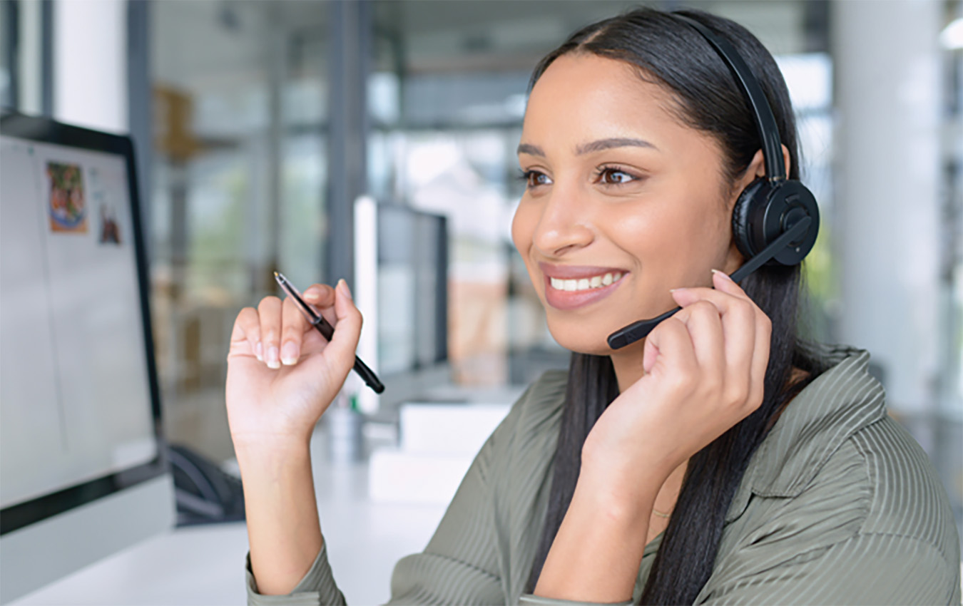 Telephone operator with headset